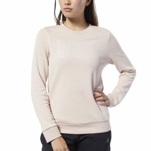 Bluza Damskie Reebok CN FRONT EMB CREWNECK Białe PL 21HRMQN